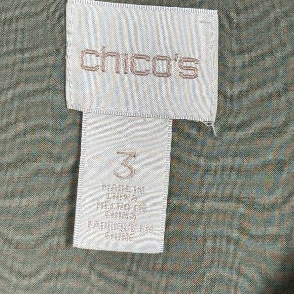 Chico’s Army Green Button Up Shirt Dress Size 3 - Picture 6 of 9